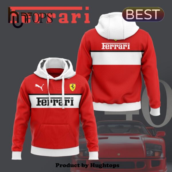 Ferrari Sports Red Printed Hoodie