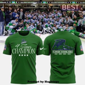 Florida Everblades 4Times Champions Green T-Shirt, Jogger, Cap