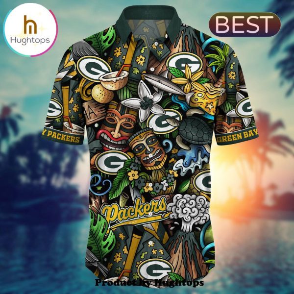 Green Bay Packers Flower Hawaii Shirt For Fans, Summer Football Shirts