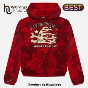 Hellstar Sports Red Tye-Dye Skull Hoodie