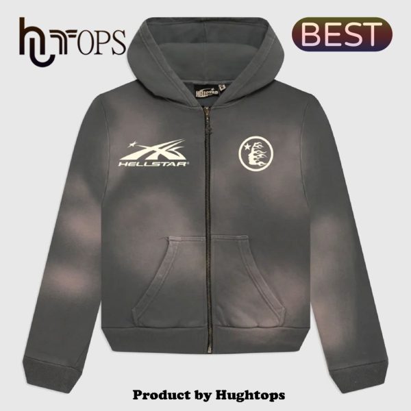 Hellstar Sports Zip-Up Hoodie Grey