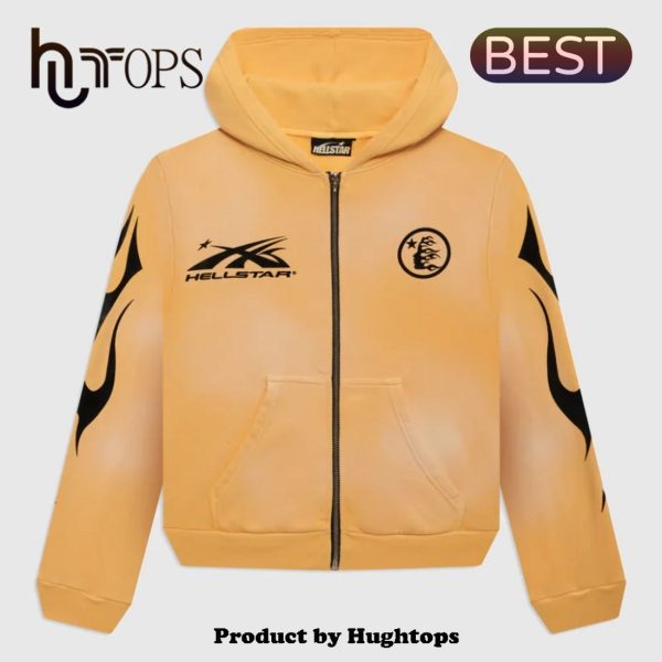 Hellstar Sports Zip-Up Hoodie Yellow