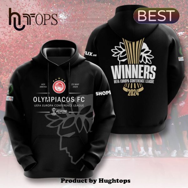 Luxury Olympiacos FC 2024 UEFA Europa League Black Hoodie