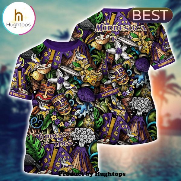 Minnesota Vikings Flower Hawaii Shirt For Fans, Summer Football Shirts