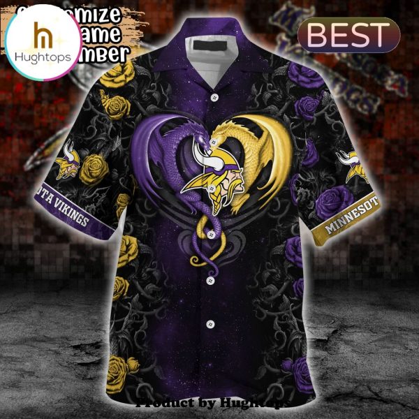 Minnesota Vikings Rose Dragon Hawaii Shirt For Sports Enthusiasts