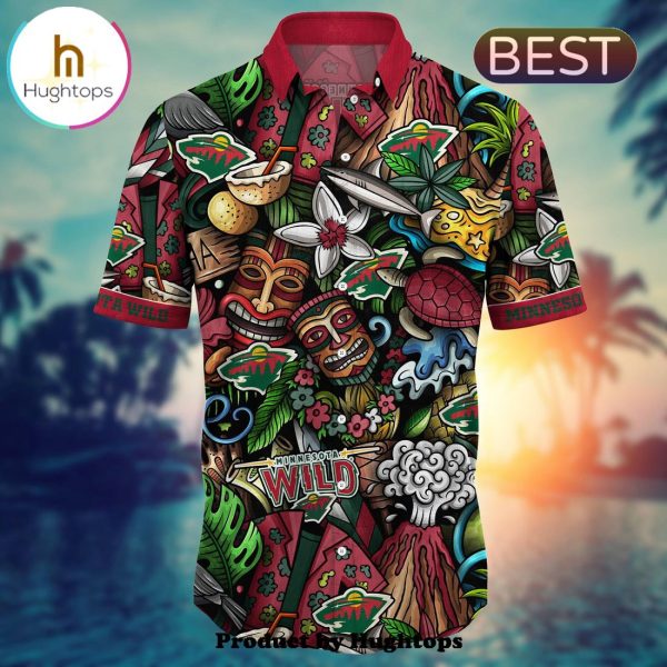 Minnesota Wild Flower Hawaii Shirt For Fans, Summer Football Shirts