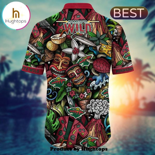 Minnesota Wild Flower Hawaii Shirt For Fans, Summer Football Shirts