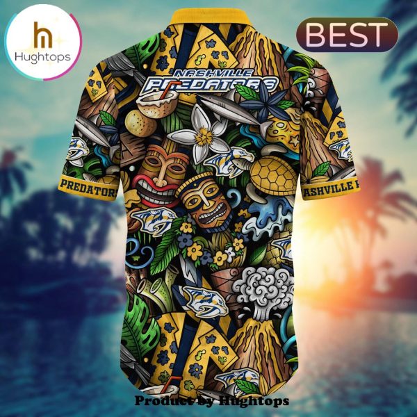 Nashville Predators Flower Hawaii Shirt For Fans, Summer Football Shirts