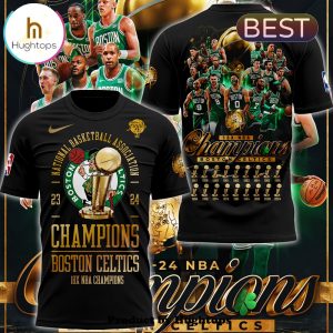 NBA Boston Celtics 18-Time Finals Champions Black T-Shirt, Cap