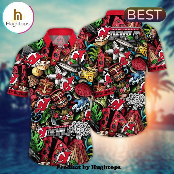 New Jersey Devils Flower Hawaii Shirt For Fans, Summer Football Shirts