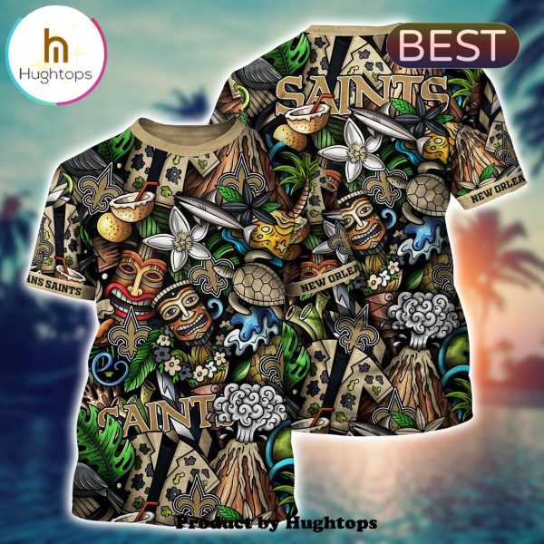 New Orleans Saints Flower Hawaii Shirt For Fans, Summer Football Shirts