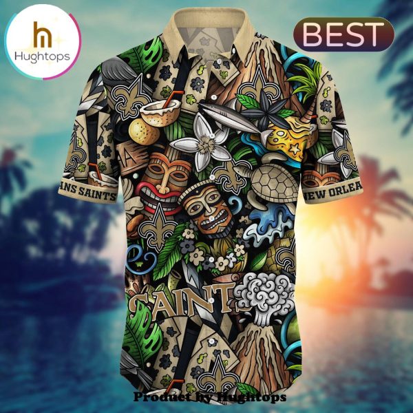 New Orleans Saints Flower Hawaii Shirt For Fans, Summer Football Shirts