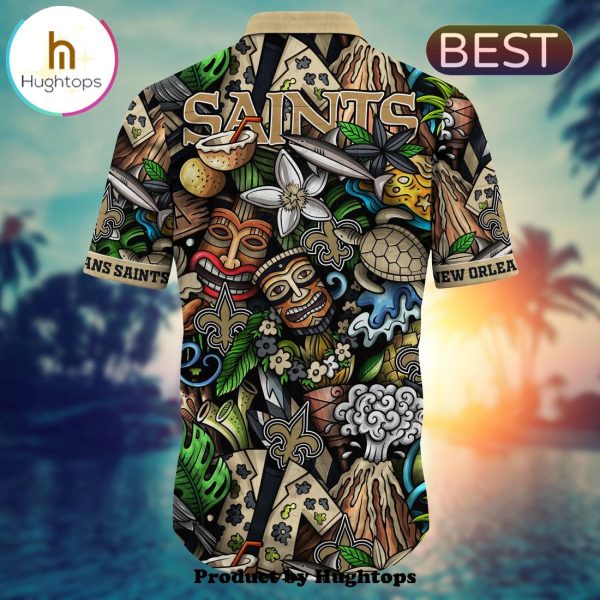 New Orleans Saints Flower Hawaii Shirt For Fans, Summer Football Shirts