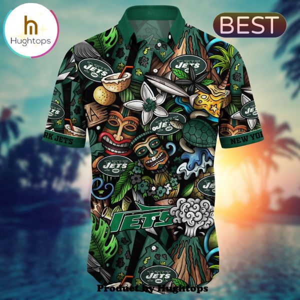 New York Jets Flower Hawaii Shirt For Fans, Summer Football Shirts