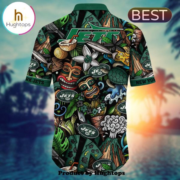 New York Jets Flower Hawaii Shirt For Fans, Summer Football Shirts