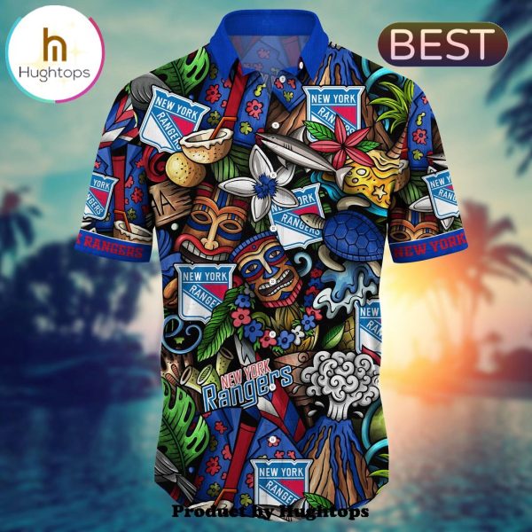 New York Rangers Flower Hawaii Shirt For Fans, Summer Football Shirts