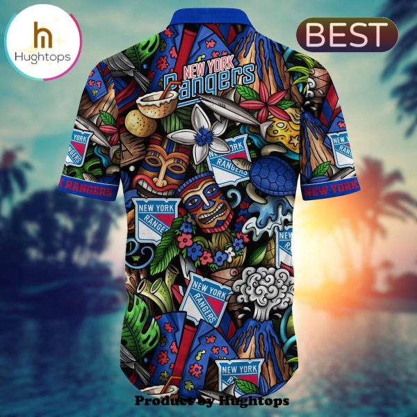 New York Rangers Flower Hawaii Shirt For Fans, Summer Football Shirts