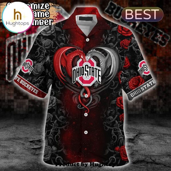 Ohio State Buckeyes Rose Dragon Hawaii Shirt For Sports Enthusiasts