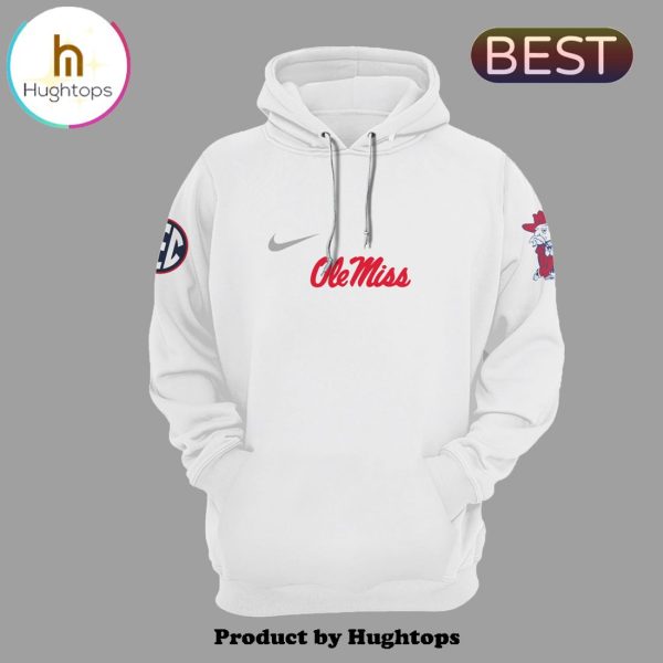 Ole Miss Rebels NCAA Sports White Hoodie, Jogger, Cap