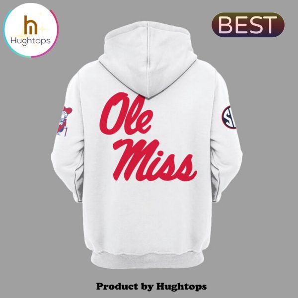 Ole Miss Rebels NCAA Sports White Hoodie, Jogger, Cap