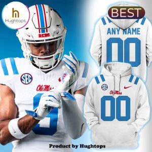 Personalized 2024 White & Powder Blue Ole Miss Rebels Hoodie, Jogger, Cap