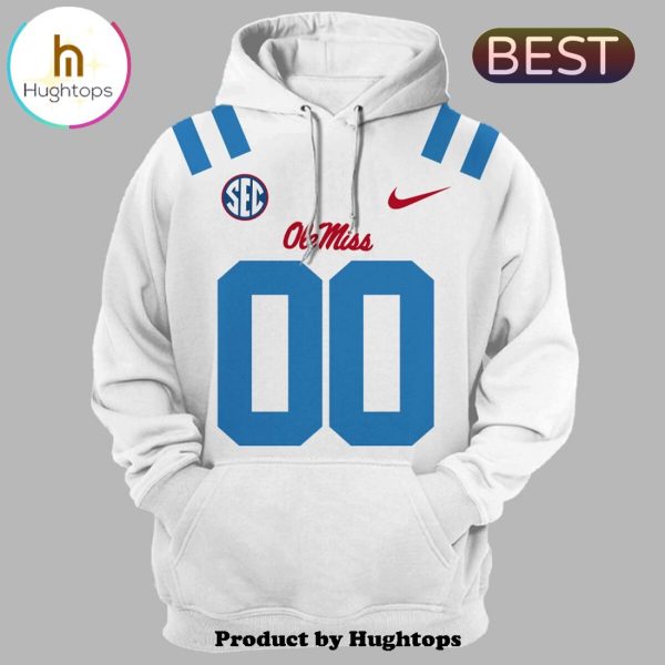 Personalized 2024 White & Powder Blue Ole Miss Rebels Hoodie, Jogger, Cap