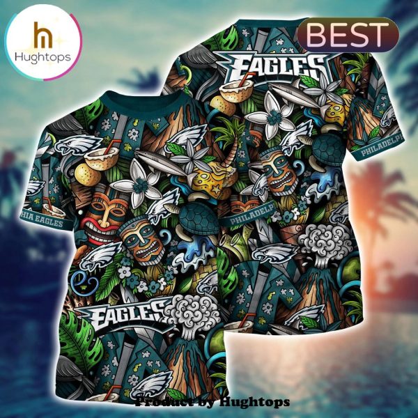 Philadelphia Eagles Flower Hawaii Shirt For Fans, Summer Football Shirts