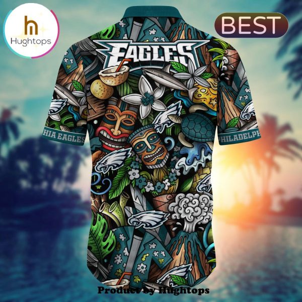 Philadelphia Eagles Flower Hawaii Shirt For Fans, Summer Football Shirts