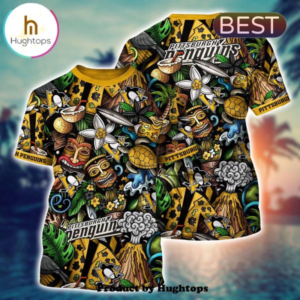 Pittsburgh Penguins Flower Hawaii Shirt For Fans, Summer Football Shirts