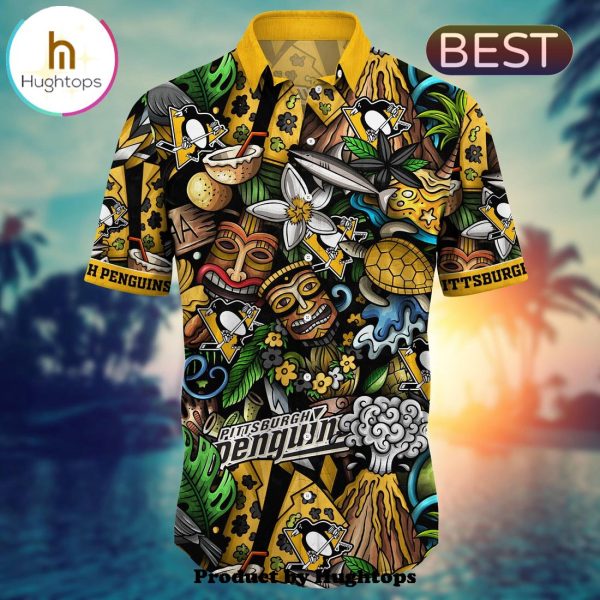 Pittsburgh Penguins Flower Hawaii Shirt For Fans, Summer Football Shirts