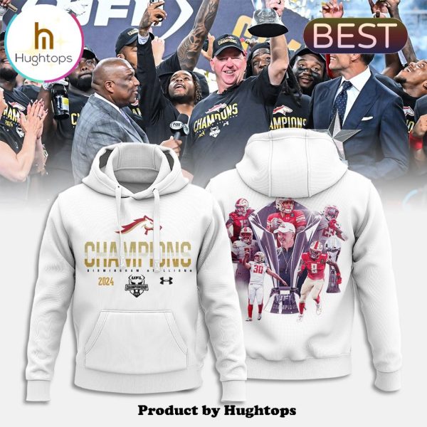 Premium 2024 Birmingham Stallions White Champions Hoodie