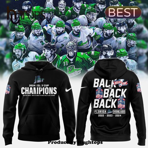 Premium 2024 Florida Everblades Champions Black Hoodie