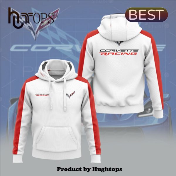 Premium Corvette Racing High Quality Printed White Hoodie