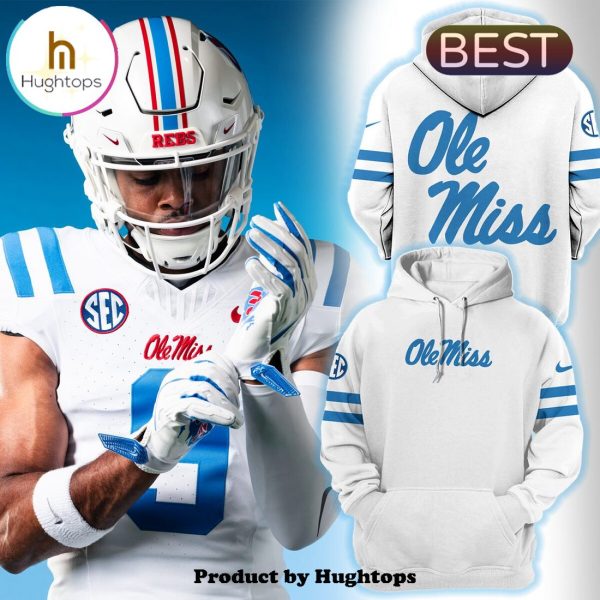 Premium Ole Miss Rebels White & Powder Blue 2024 Hoodie, Jogger, Cap