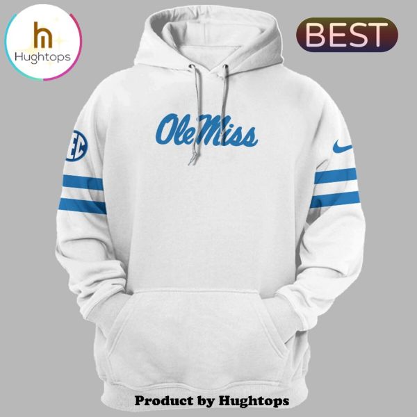 Premium Ole Miss Rebels White & Powder Blue 2024 Hoodie, Jogger, Cap