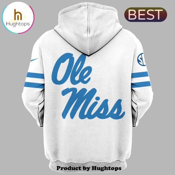 Premium Ole Miss Rebels White & Powder Blue 2024 Hoodie, Jogger, Cap