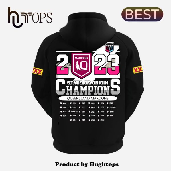 Premium Queensland Maroons 2023 Champion Black Hoodie