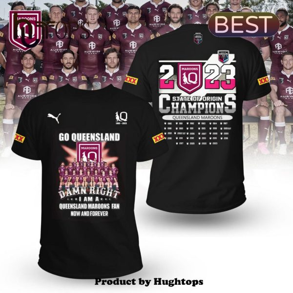 Queensland Maroons-State Of Origin Champion Premium Black Shirt