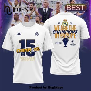 Real Madrid Champions 15 UCL White T-Shirt, Cap
