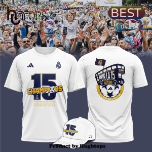 Real Madrid – UCL Champions 15 White T-Shirt, Cap