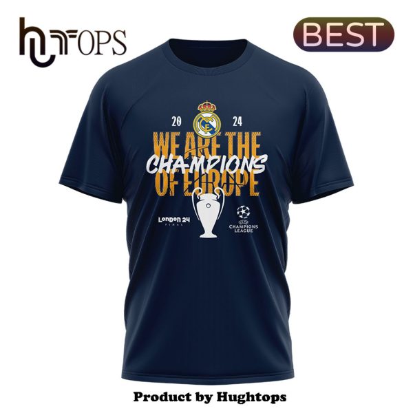 Real Madrid – UCL Champions Of Europe Navy T-Shirt, Cap