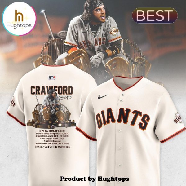 San Francisco Giants Brandon Crawford Memories Signatures Baseball Jersey