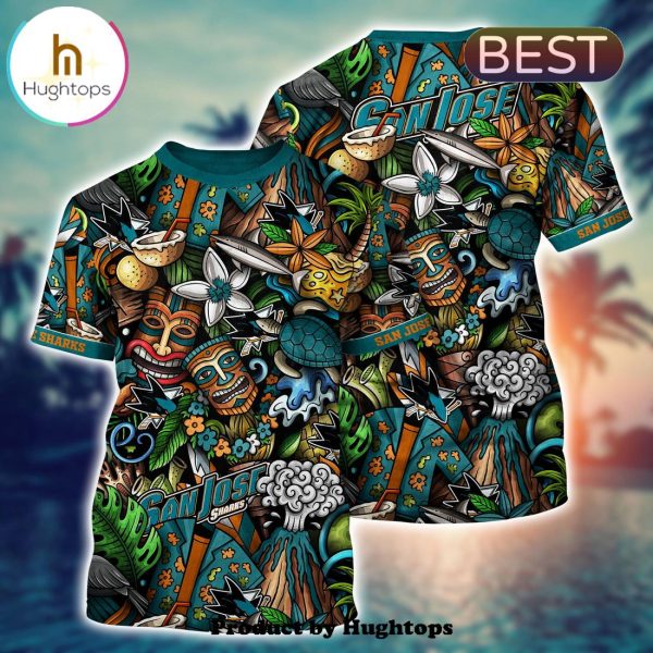 San Jose Sharks Flower Hawaii Shirt For Fans, Summer Football Shirts