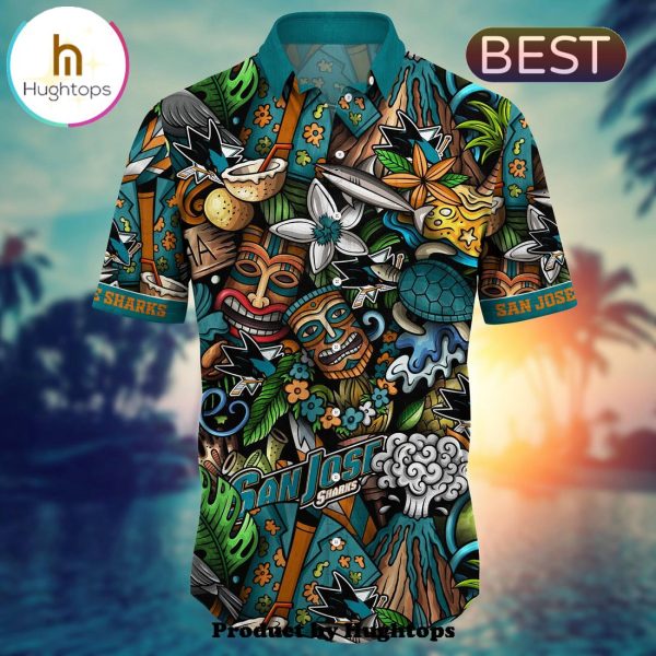 San Jose Sharks Flower Hawaii Shirt For Fans, Summer Football Shirts