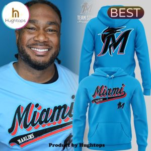 Special Miami Marlins Blue Baseball Team Hoodie