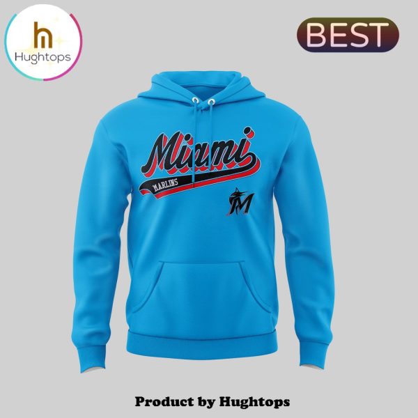 Special Miami Marlins Blue Baseball Team Hoodie