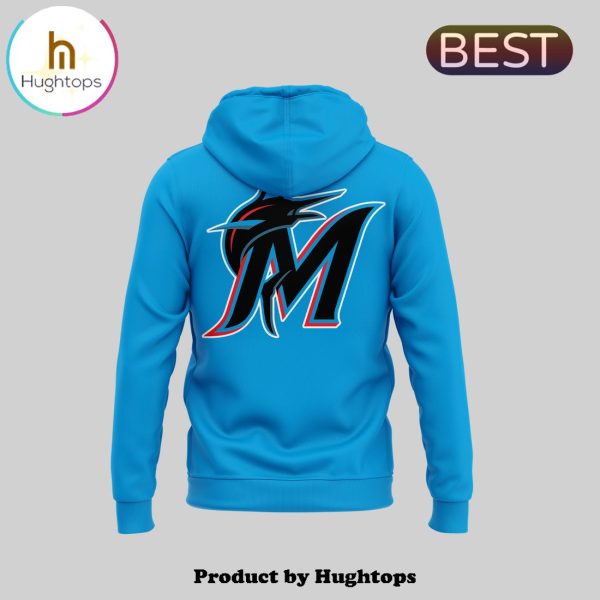 Special Miami Marlins Blue Baseball Team Hoodie