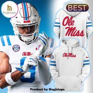 Special White & Powder Blue Ole Miss Rebels 2024 Hoodie, Jogger, Cap