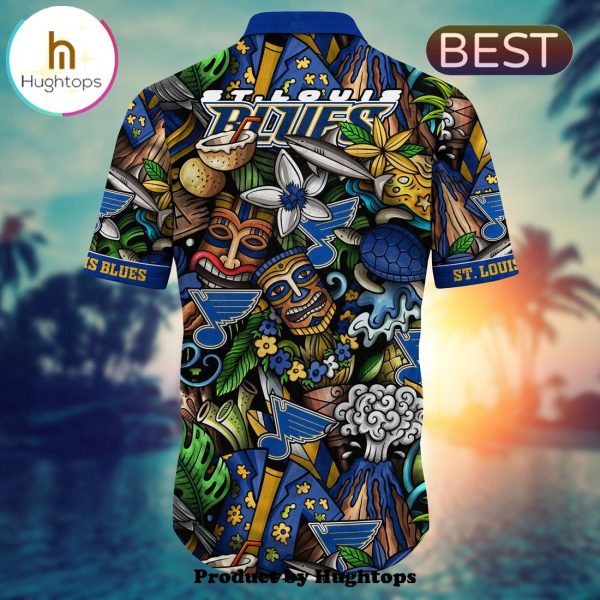 St. Louis Blues Flower Hawaii Shirt For Fans, Summer Football Shirts