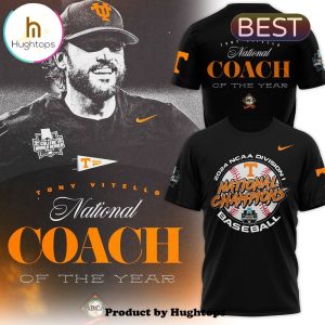 Tennessee Baseball Coach Of The Years Tony Vitello Black T-Shirt, Cap
